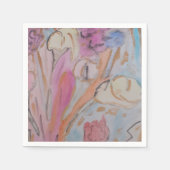 Abstracte pasteelbloemen servet (Voorkant)