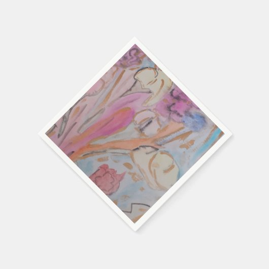 Abstracte pasteelbloemen servet (Hoek)