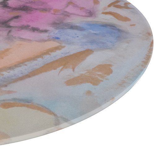 Abstracte pasteelbloemen snijplank (Hoek)