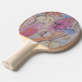 Abstracte pasteelbloemen tafeltennisbatje (Voorkant Gekanteld)