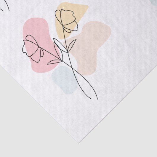 Abstracte pasteelbloemen tissuepapier (Detail)