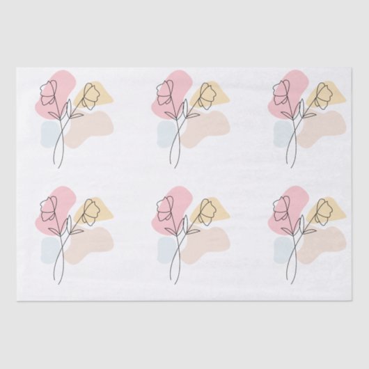 Abstracte pasteelbloemen tissuepapier (Voorkant)