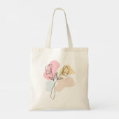 Abstracte pasteelbloemen tote bag (Achterkant)