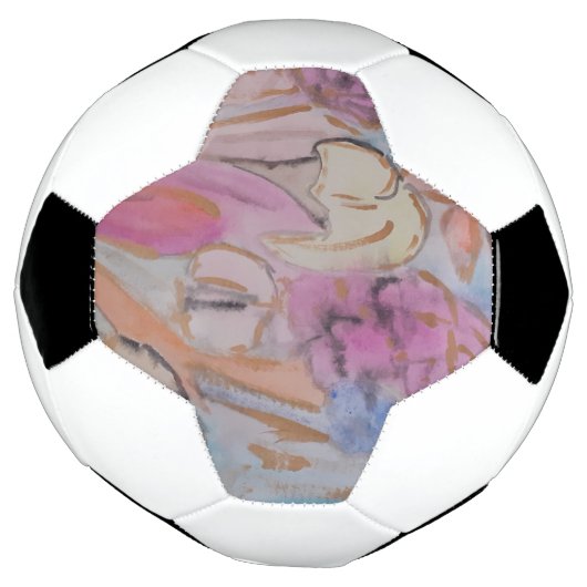 Abstracte pasteelbloemen voetbal (Gedraaid)