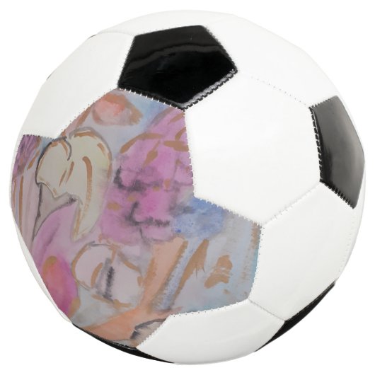 Abstracte pasteelbloemen voetbal (Drie kwart)