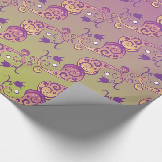 Abstracte pasteelgroen en roze pasteitekoraal cadeaupapier (Hoek)