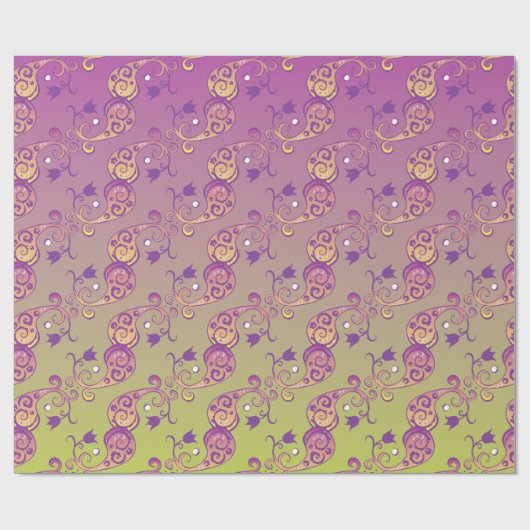 Abstracte pasteelgroen en roze pasteitekoraal cadeaupapier (Vlak)