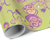 Abstracte pasteelgroen en roze pasteitekoraal cadeaupapier (Rol Hoek)