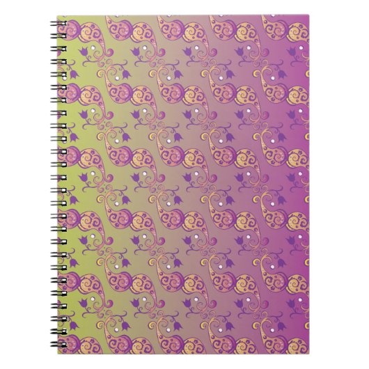 Abstracte pasteelgroen en roze pasteitekoraal notitieboek (Voorkant)