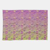 Abstracte pasteelgroen en roze pasteitekoraal theedoek (Horizontaal)