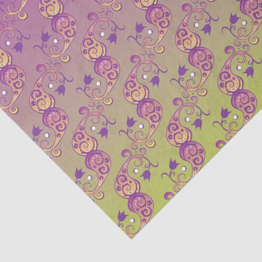 Abstracte pasteelgroen en roze pasteitekoraal tissuepapier (Detail)