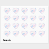Abstracte pasteelkleuren met lage poly achtergrond hart sticker (Vel)