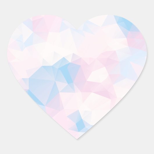 Abstracte pasteelkleuren met lage poly achtergrond hart sticker (Voorkant)
