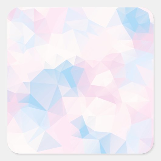 Abstracte pasteelkleuren met lage poly achtergrond vierkante sticker (Voorkant)