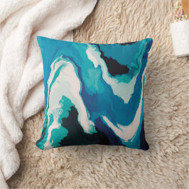 Abstracte pasteelverf Lagoon Edition Kussen