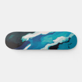 Abstracte pasteelverf Lagoon Edition Persoonlijk Skateboard (Horizontaal)
