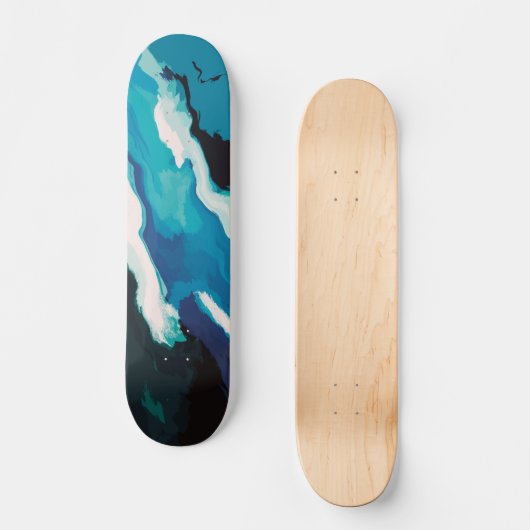 Abstracte pasteelverf Lagoon Edition Persoonlijk Skateboard (Voorkant)