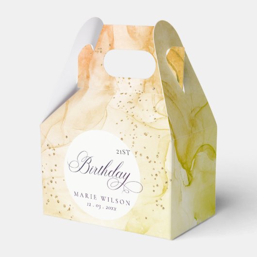 Abstracte pasteitjes, kalkgroen elke dag bedankdoosjes (Voorkant Zijde)