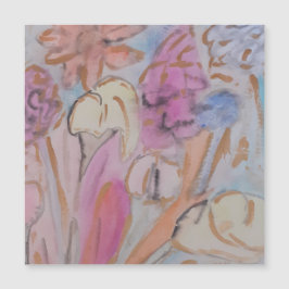 Abstracte Pastel Bloemen Magnetische Kaart