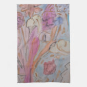 Abstracte pastel bloementheedoek theedoek (Verticaal)
