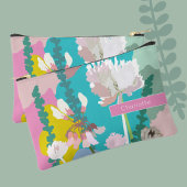 Abstracte Pastel Bloemige Aangepaste Naam Etui