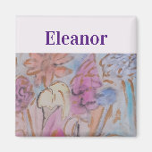Abstracte pastel bloemige gepersonaliseerde magnee magneet (Voorkant)