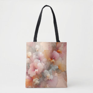 Abstracte Pastel Bloemige Wolken Inkt Landschap Tote Bag