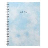 Abstracte Pastel Blue Sky Clouds personaliseren Notitieboek (Voorkant)