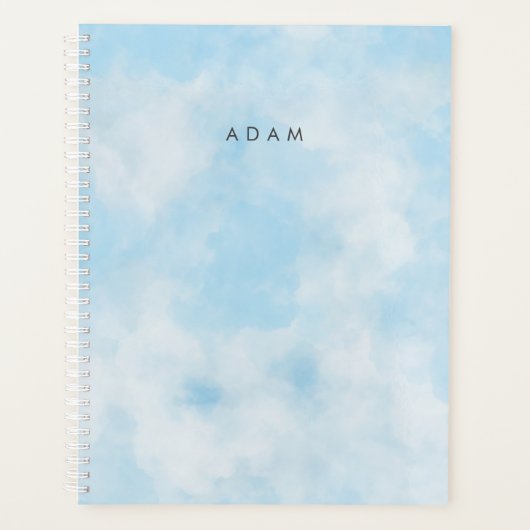 Abstracte Pastel Blue Sky Clouds personaliseren Planner (Voorkant)