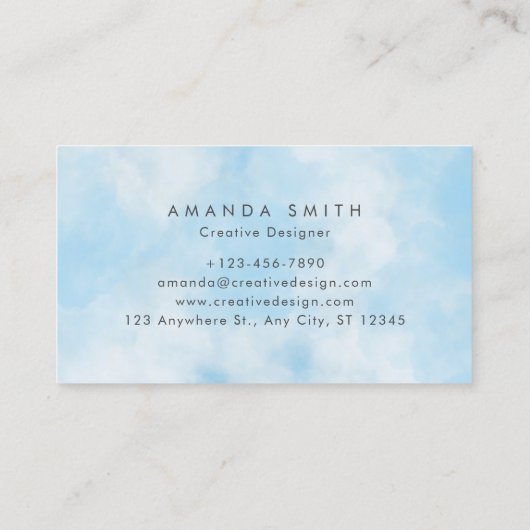Abstracte Pastel Blue Sky Clouds personaliseren Visitekaartje (Achterkant)