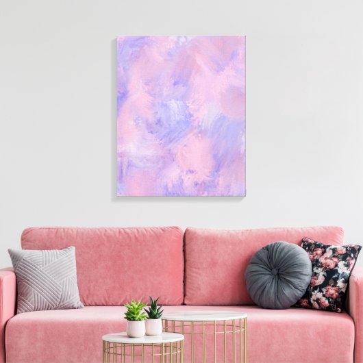 Abstracte pastel Blush roze en blauw Canvas Afdruk (Insitu (Woonkamer))