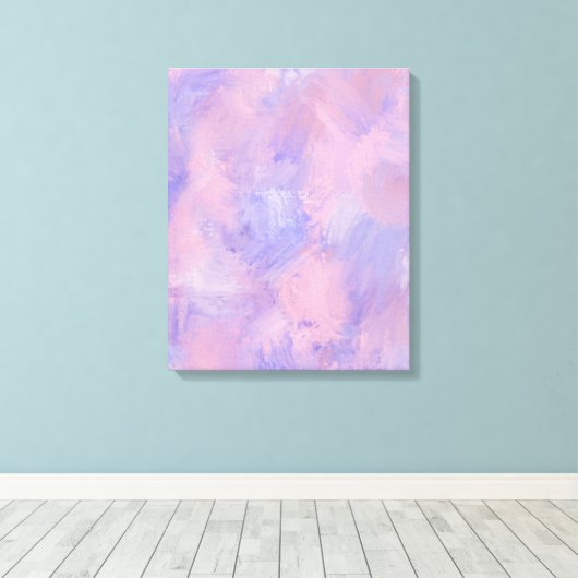 Abstracte pastel Blush roze en blauw Canvas Afdruk (Insitu (Houten vloer))