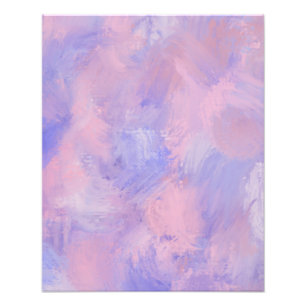 Abstracte pastel Blush roze en blauw Foto Afdruk