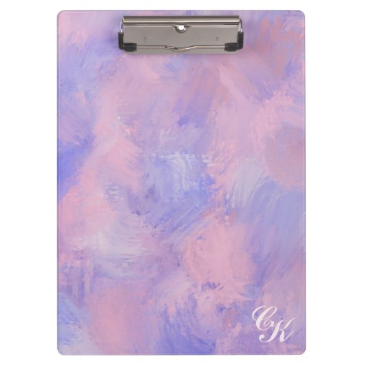 Abstracte pastel Blush roze en blauw Klembord (Voorkant)