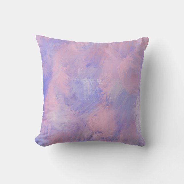 Abstracte pastel Blush roze en blauw Kussen (Voorkant)