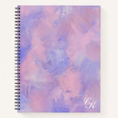 Abstracte pastel Blush roze en blauw Notitieboek (Voorkant)