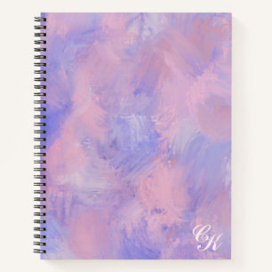 Abstracte pastel Blush roze en blauw Notitieboek