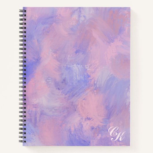 Abstracte pastel Blush roze en blauw Notitieboek (Voorkant)