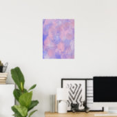 Abstracte pastel Blush roze en blauw Poster (Thuiskantoor)