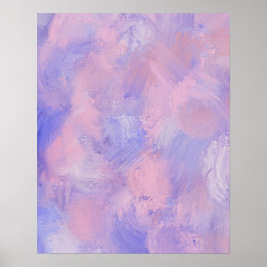 Abstracte pastel Blush roze en blauw Poster (Voorkant)