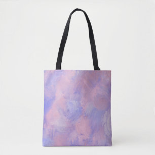 Abstracte pastel Blush roze en blauw Tote Bag