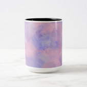 Abstracte pastel Blush roze en blauw Tweekleurige Koffiemok (Center)