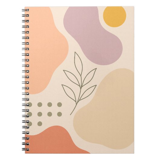 Abstracte Pastel Boho Notitieboek (Voorkant)