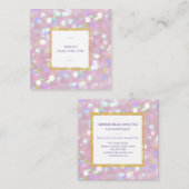 *~* Abstracte Pastel Dusty Roos Lavendel Bokeh Sti Vierkante Visitekaartje (Voorkant / Achterkant)