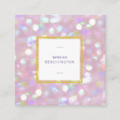 *~* Abstracte Pastel Dusty Roos Lavendel Bokeh Sti Vierkante Visitekaartje (Voorkant)