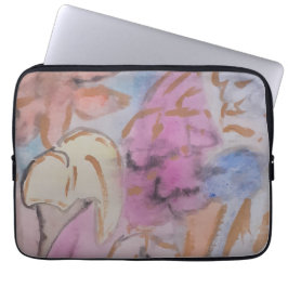 Abstracte Pastel Floral Laptop Sleeve