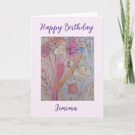 Abstracte Pastel Floral Verjaardag Kaart