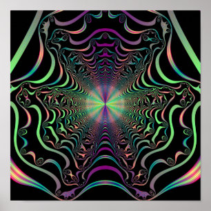 Abstracte Pastel Fractal Web Canvas Afdrukken Poster
