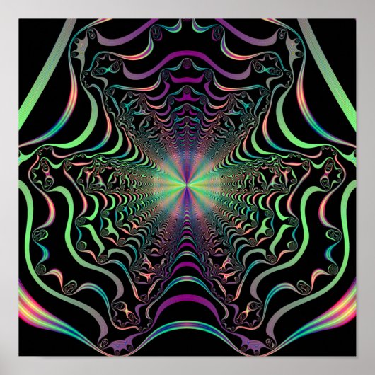 Abstracte Pastel Fractal Web Canvas Afdrukken Poster (Voorkant)