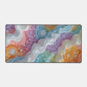 Abstracte pastel gekleurde golven bureaumat